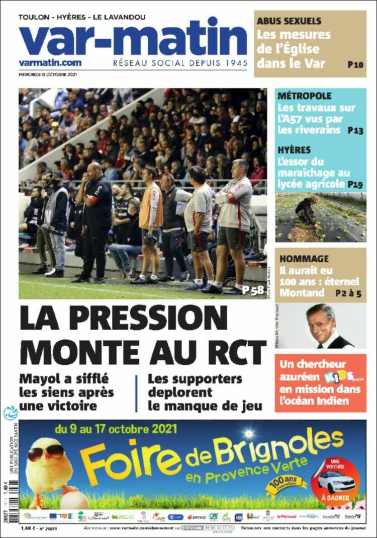 Portada de Nice-Matin (Francia)