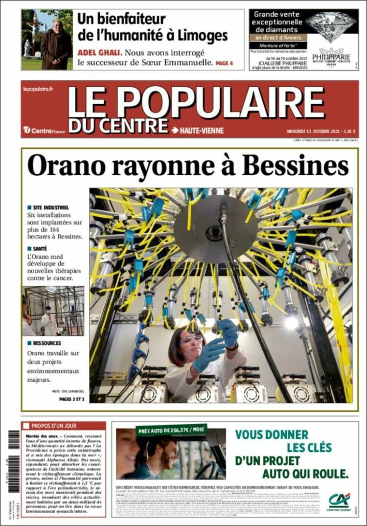 Portada de Le Populaire du Centre (Francia)