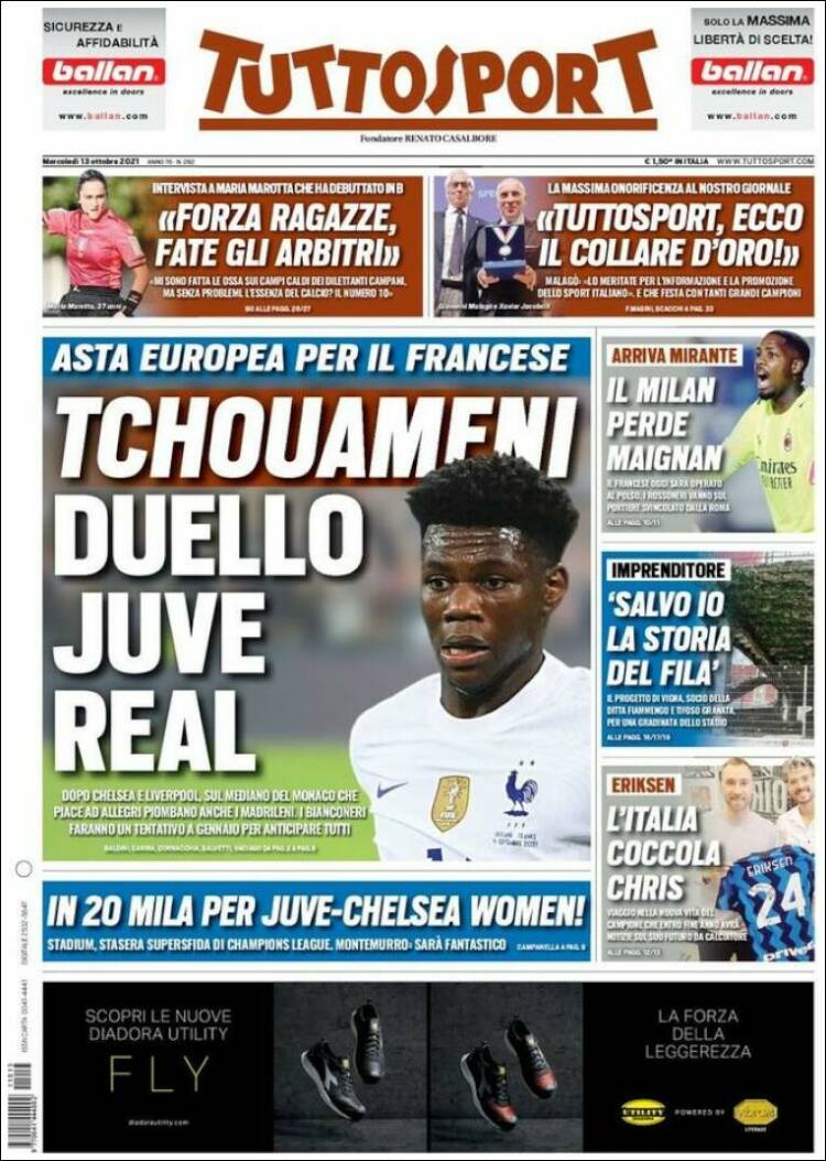 Portada de Tuttosport (Italia)