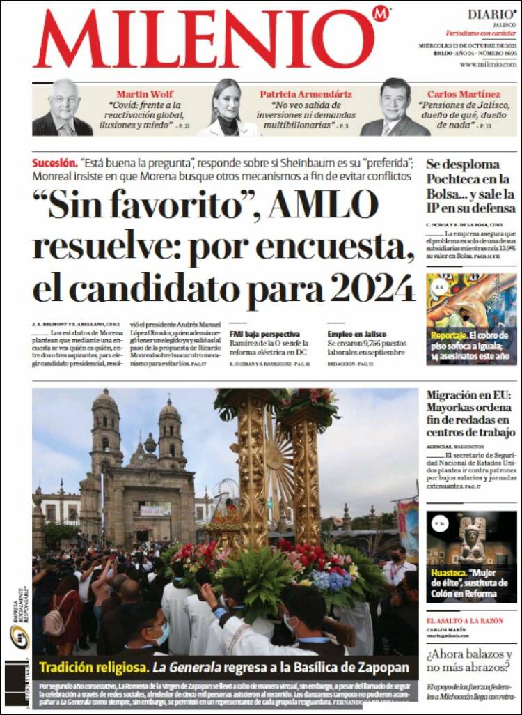 Portada de Milenio - Jalisco (M&eacute;xico)