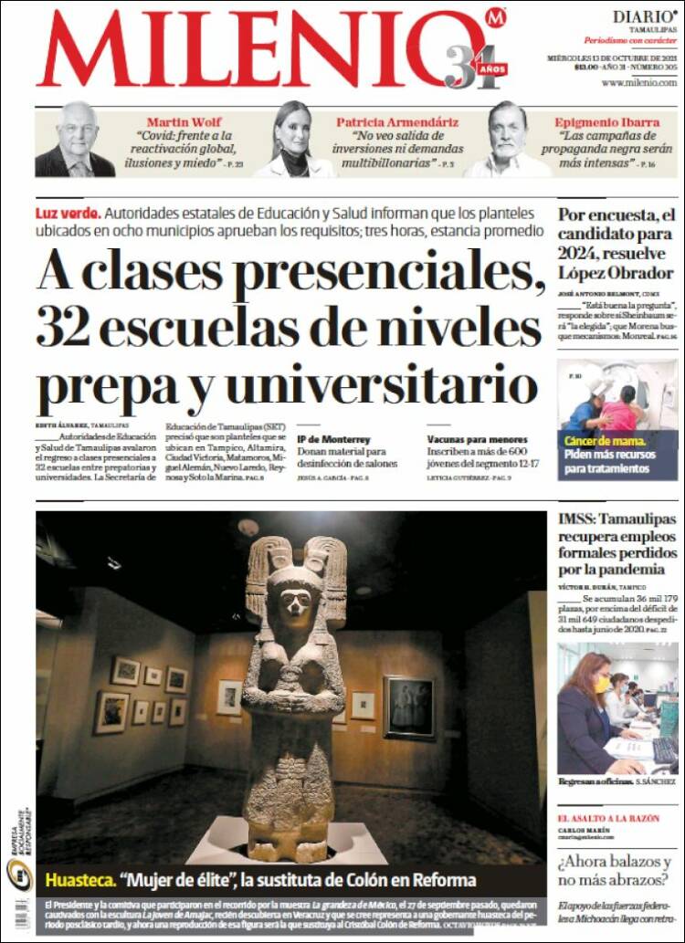 Portada de Milenio - Tamaulipas (M&eacute;xico)