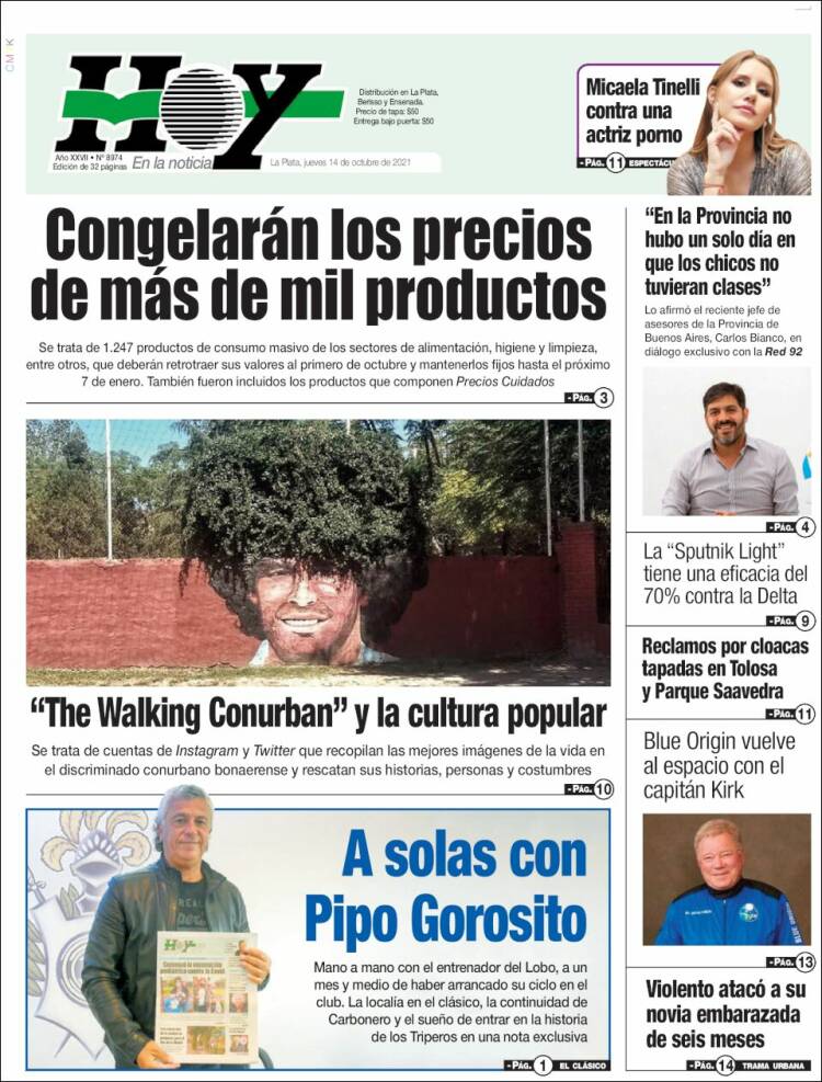 Portada de Diario Hoy (Argentina)