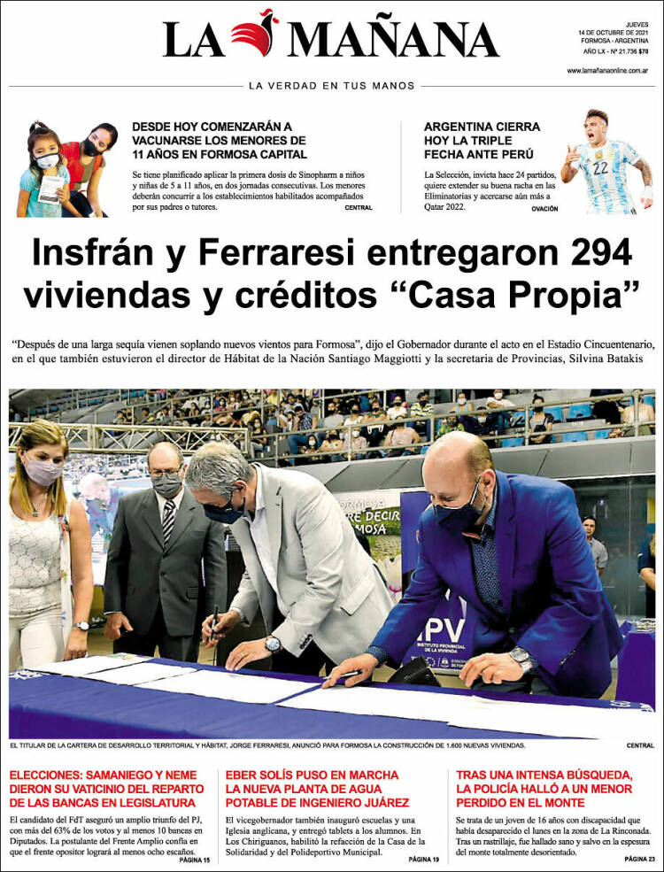 Portada de Diario La Mañana (Argentina)