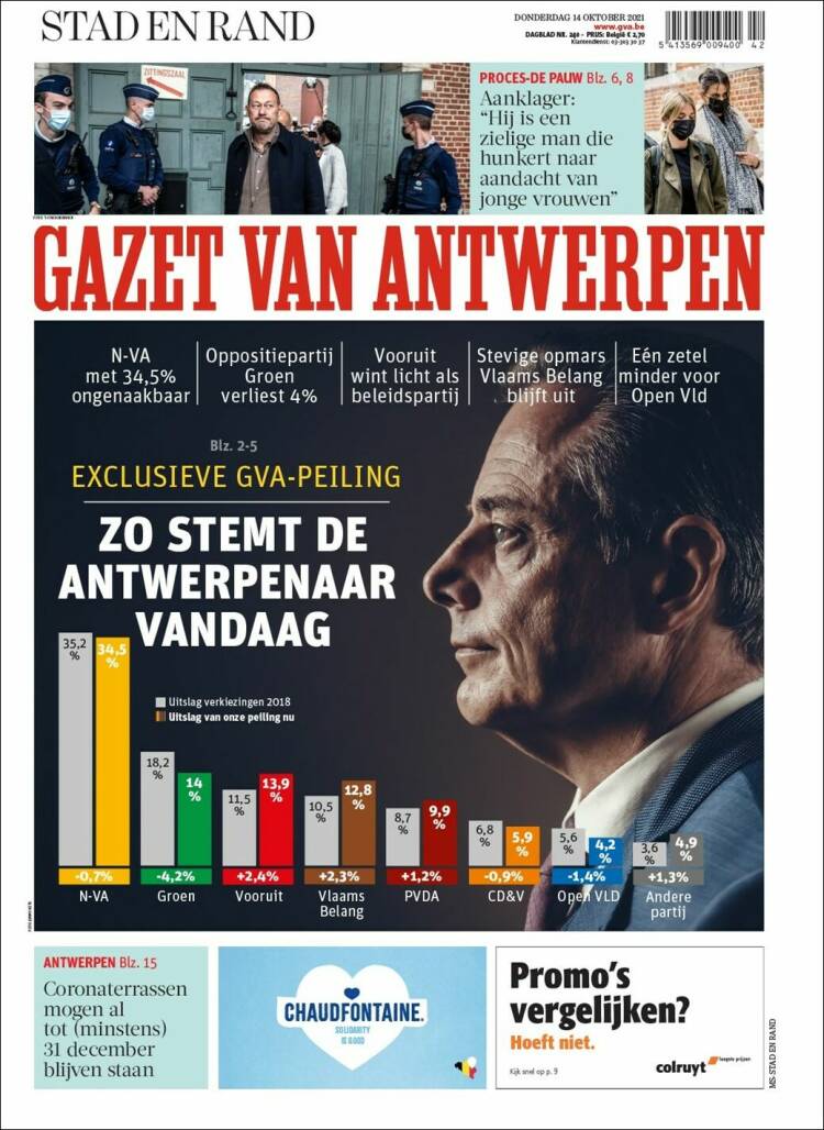 Portada de Gazet van Antwerpen (B&eacute;lgica)