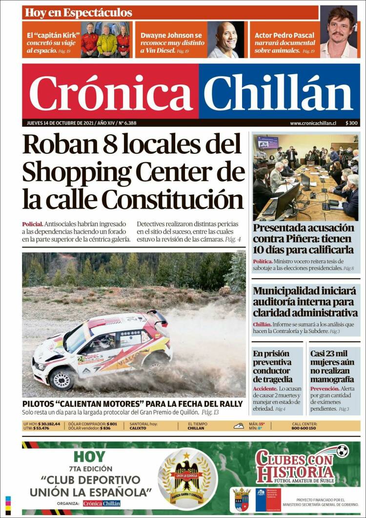Portada de Crónica Chillán (Chile)