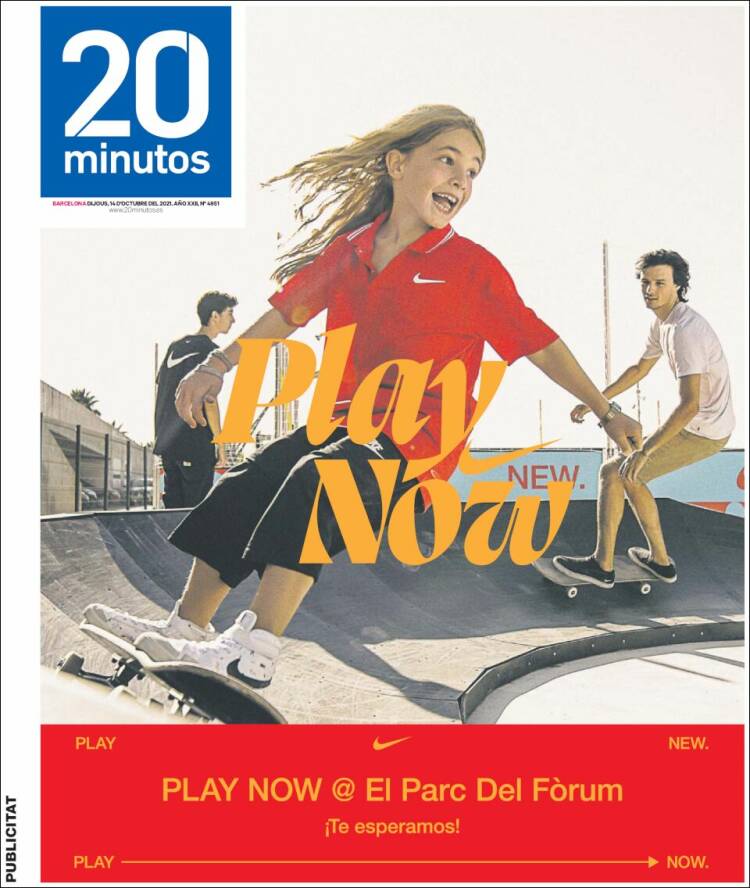 Portada de 20 Minutos - Barcelona (Spain)