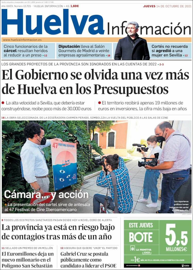 Portada de Huelva Información (España)