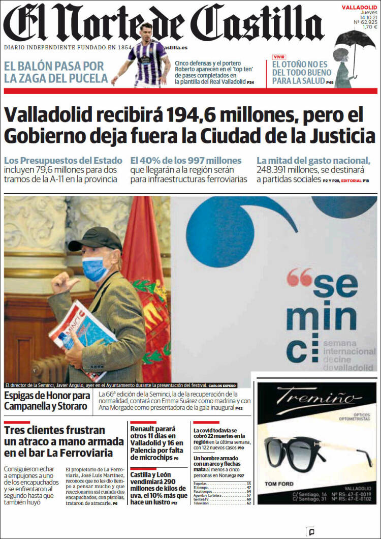 Portada de Norte de Castilla - Valladolid (Spain)