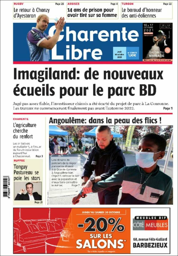 Portada de Charente Libre (Francia)