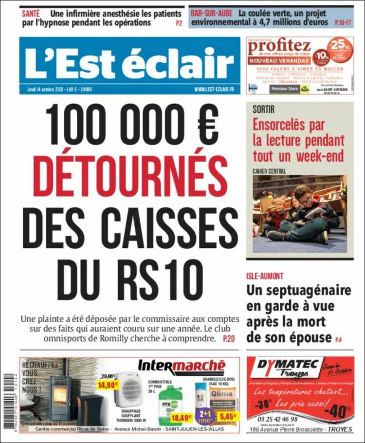 Portada de L'Est Eclair (Francia)