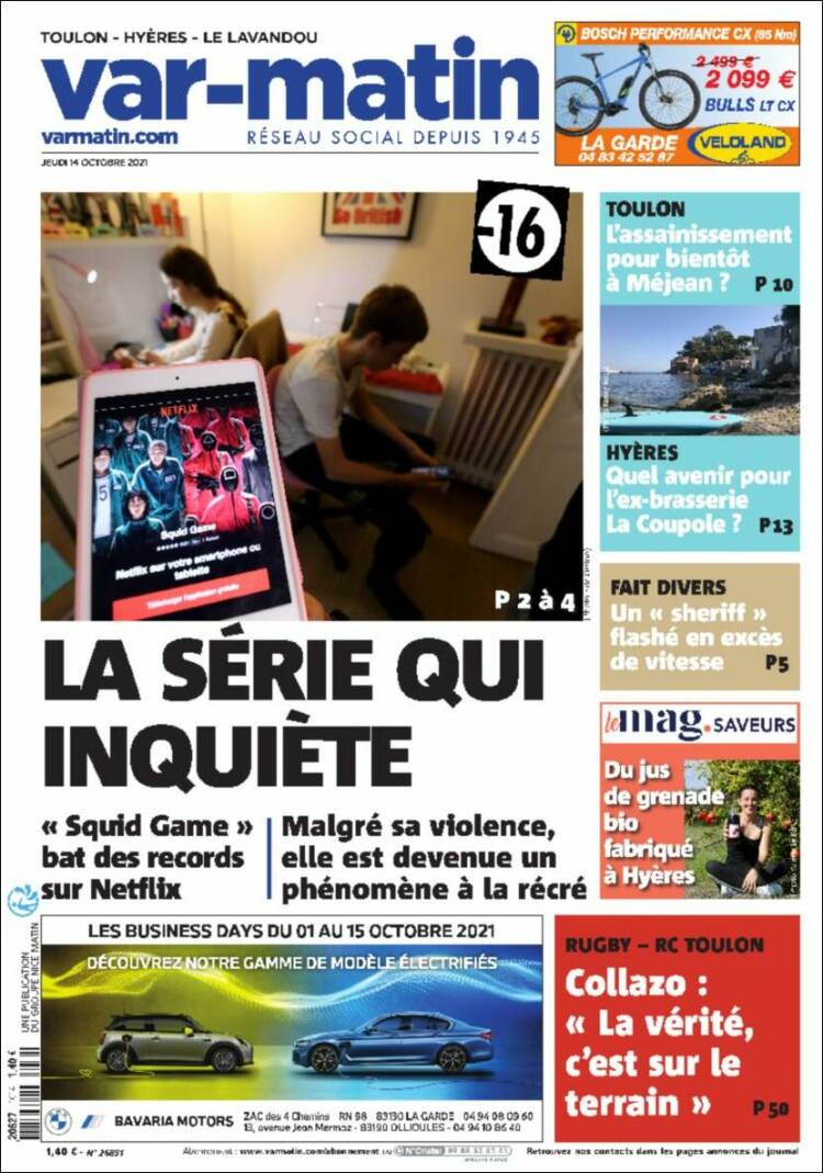 Portada de Nice-Matin (Francia)