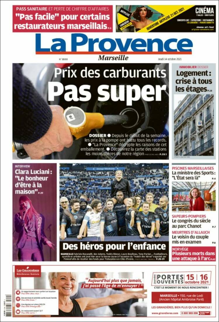 Portada de La Provence (Francia)