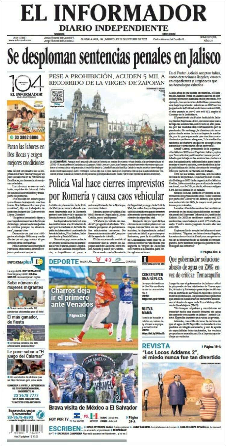 Portada de El Informador (Mexique)
