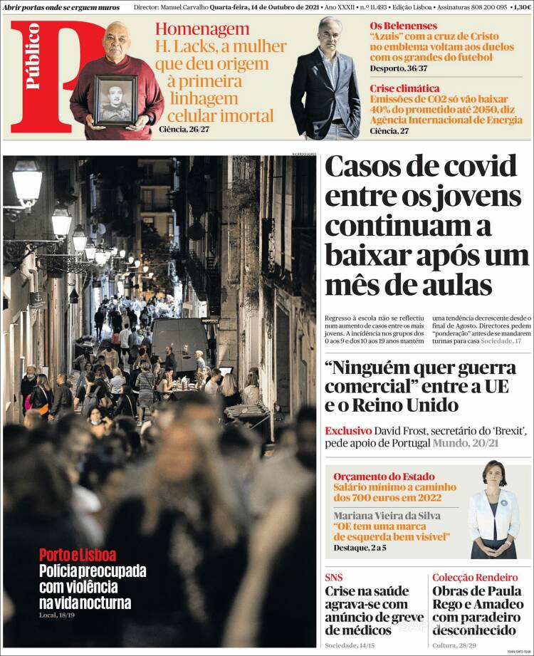 Portada de Público (Portugal)