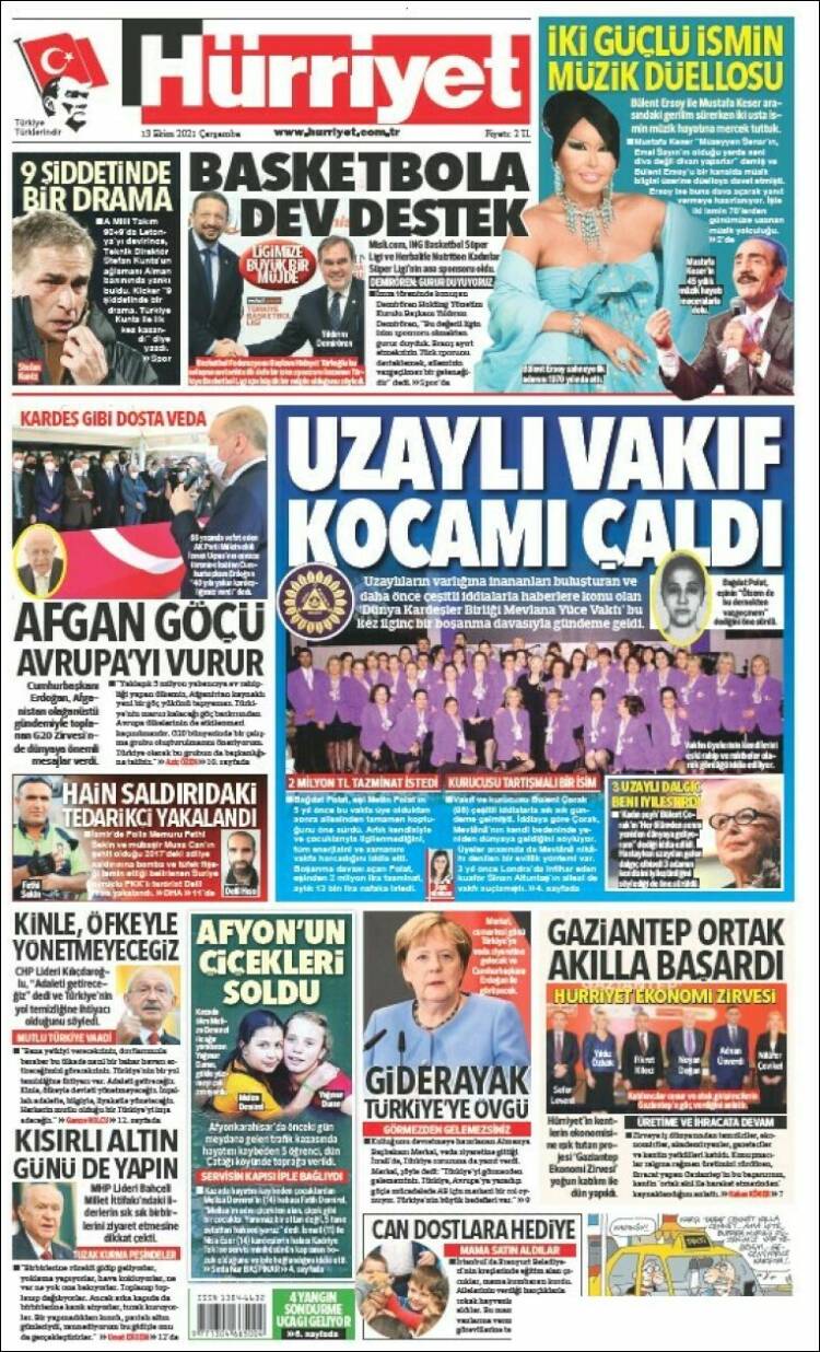Portada de Hürriyet (Turqu&iacute;a)