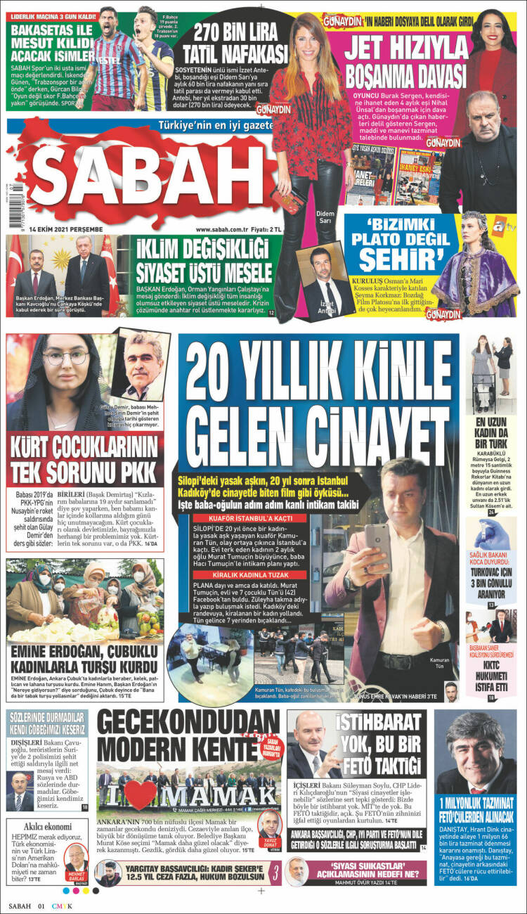 Portada de Sabah (Turqu&iacute;a)