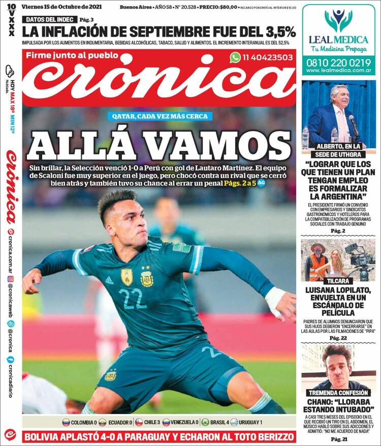 Portada de Crónica (Argentina)