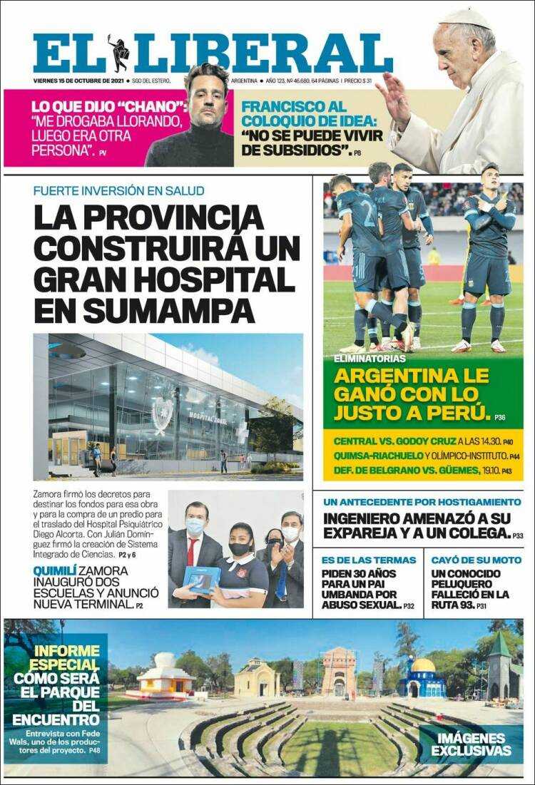 Portada de Diario El Liberal (Argentina)