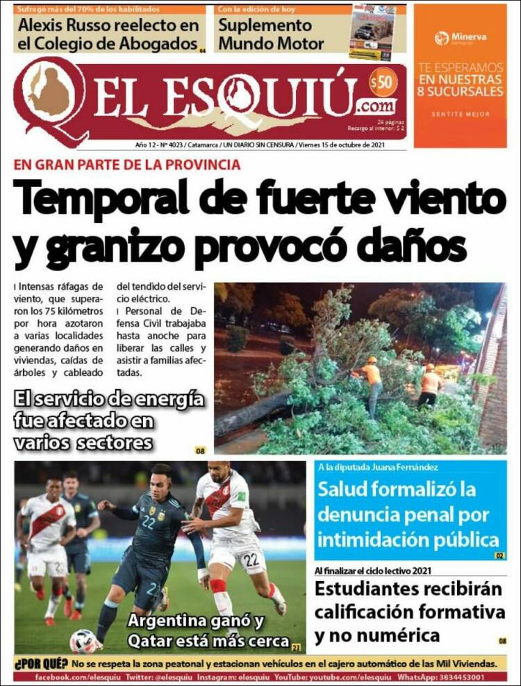 Portada de El Esquiu (Argentina)