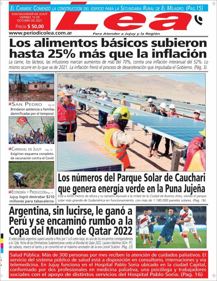 Portada de Periódico Lea (Argentina)