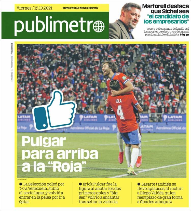 Portada de Publimetro (Chile)