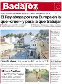 Portada de La Crónica de Badajoz (España)