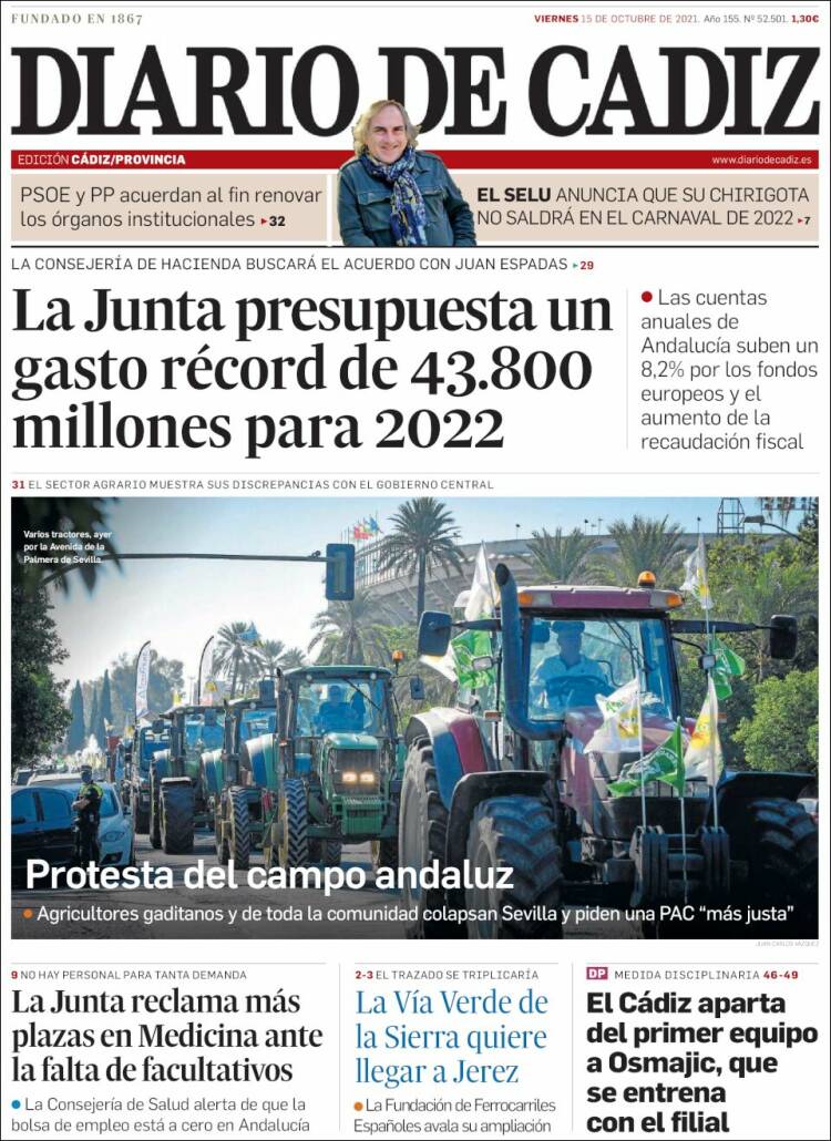 Portada de Diario de Cádiz (España)