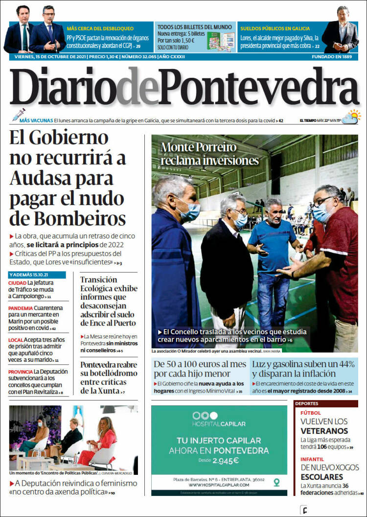 Portada de Diario de Pontevedra (España)