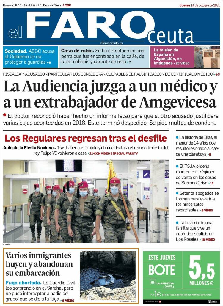 Portada de El Faro de Ceuta (España)