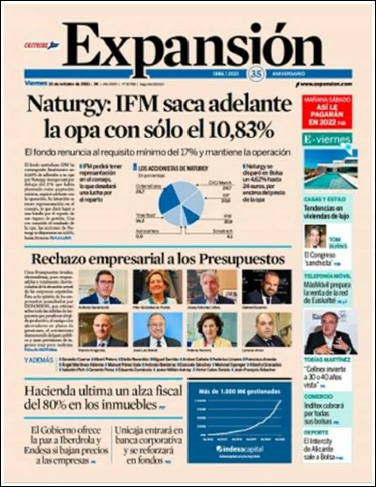 Portada de Expansión (Espa&ntilde;a)