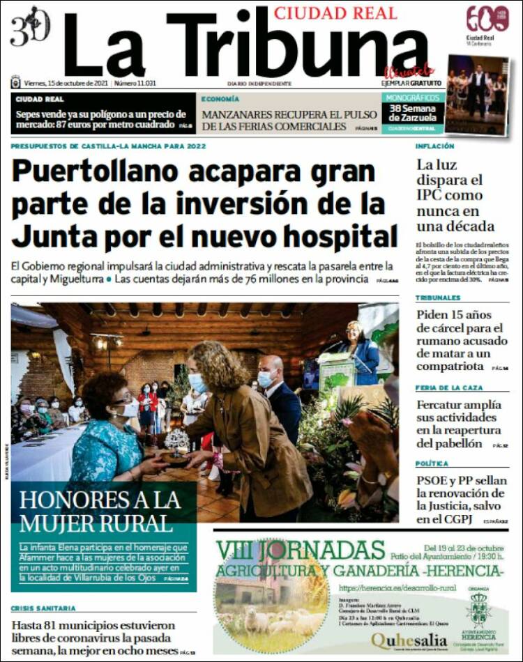 Portada de La Tribuna de Ciudad Real (España)