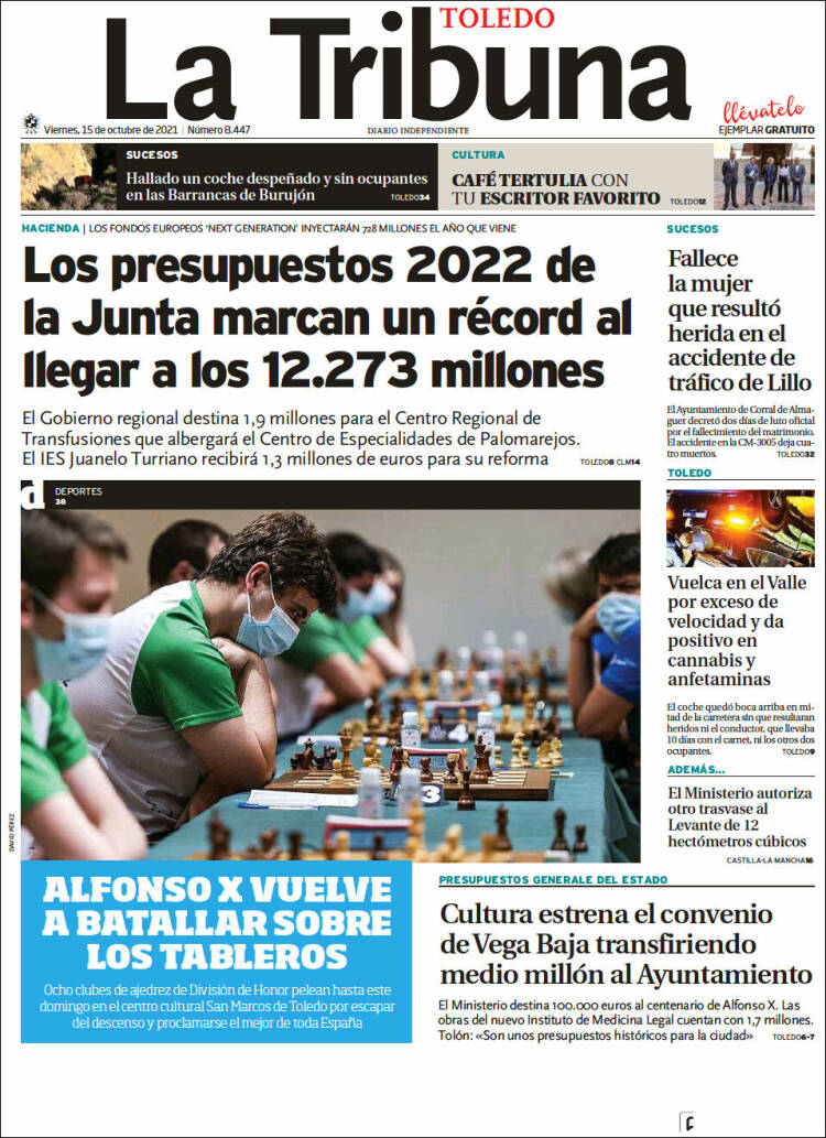 Portada de La Tribuna de Toledo (España)