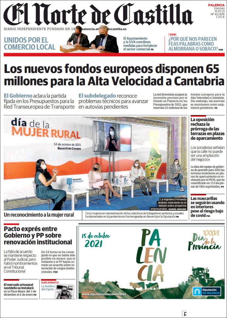 Portada de Norte de Castilla - Palencia (España)