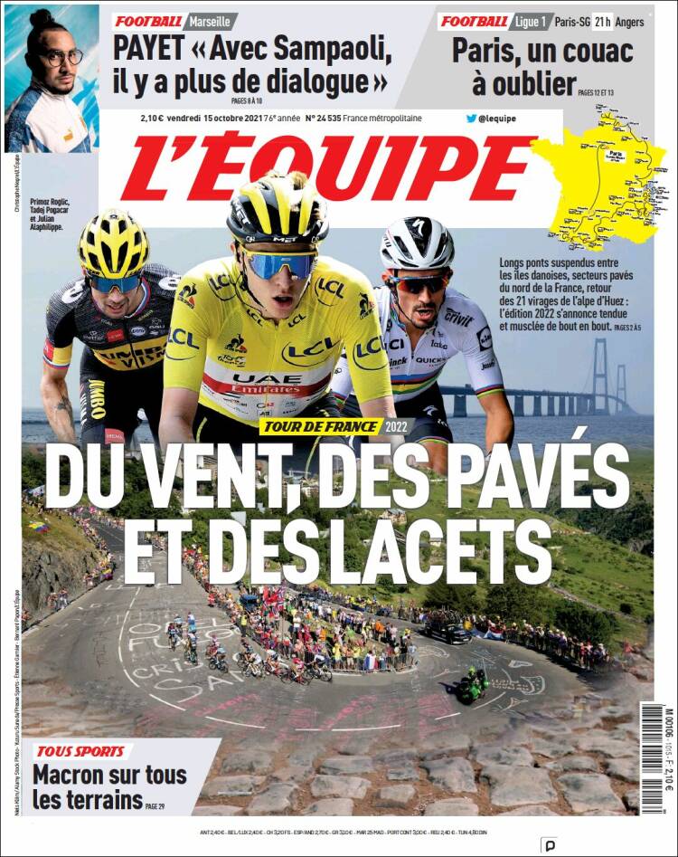 Portada de L'Equipe (Francia)