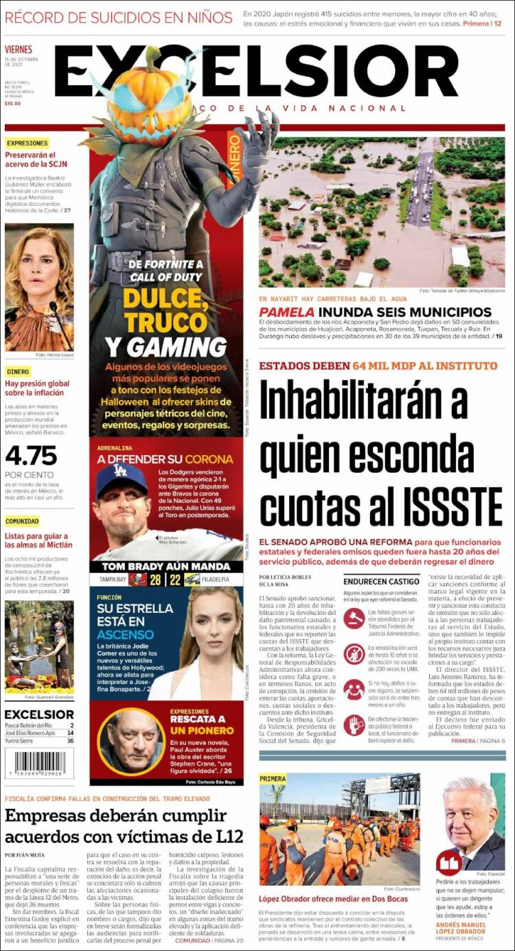 Portada de Excelsior (M&eacute;xico)