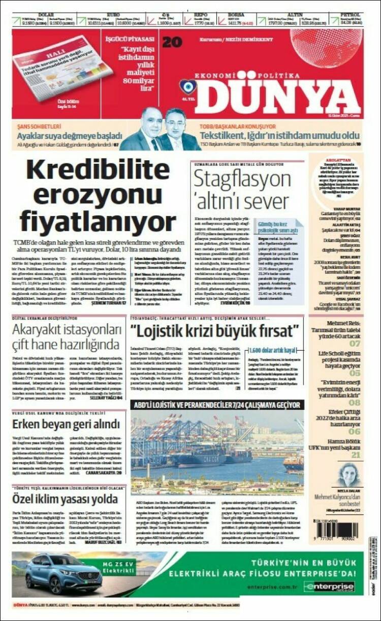 Portada de Dünya (Turqu&iacute;a)