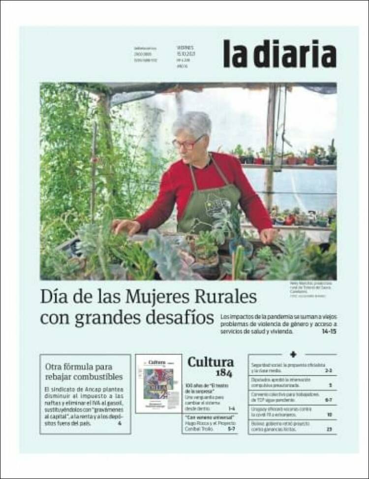 Portada de La Diaria (Uruguay)