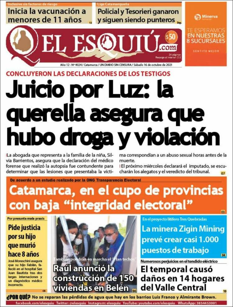 Portada de El Esquiu (Argentina)