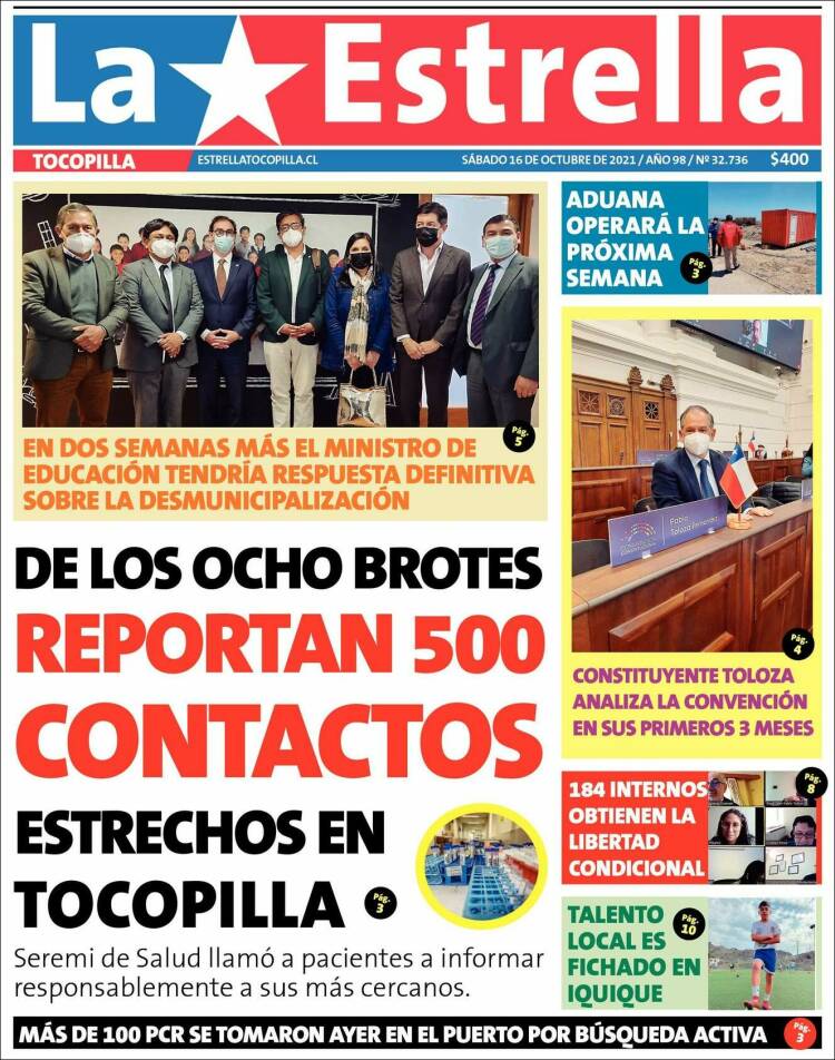 Portada de La Estrella de Tocopilla (Chile)