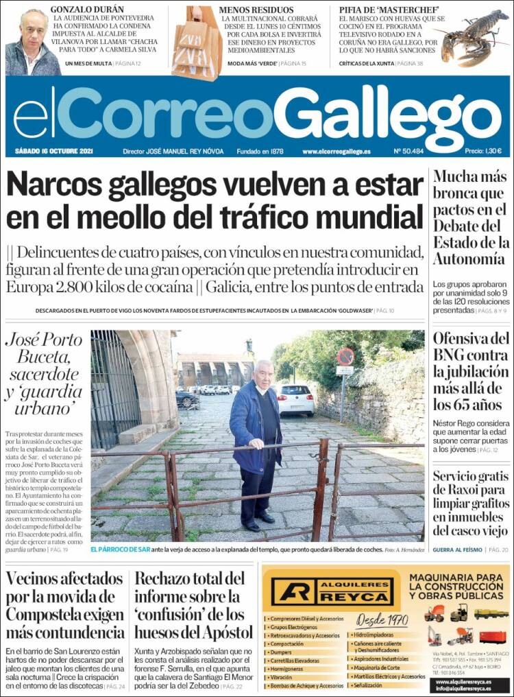 Portada de El Correo Gallego (España)