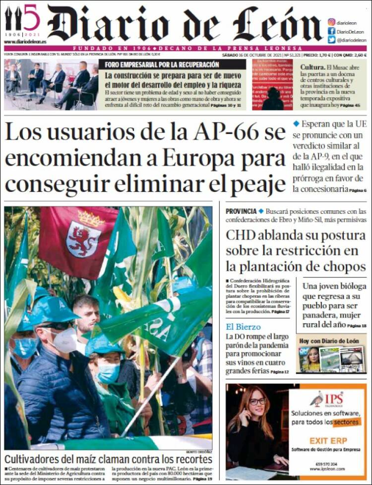 Portada de Diario de León (España)