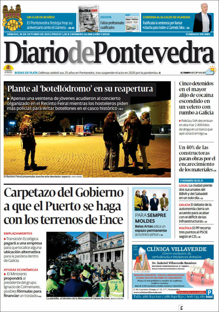 Portada de Diario de Pontevedra (España)