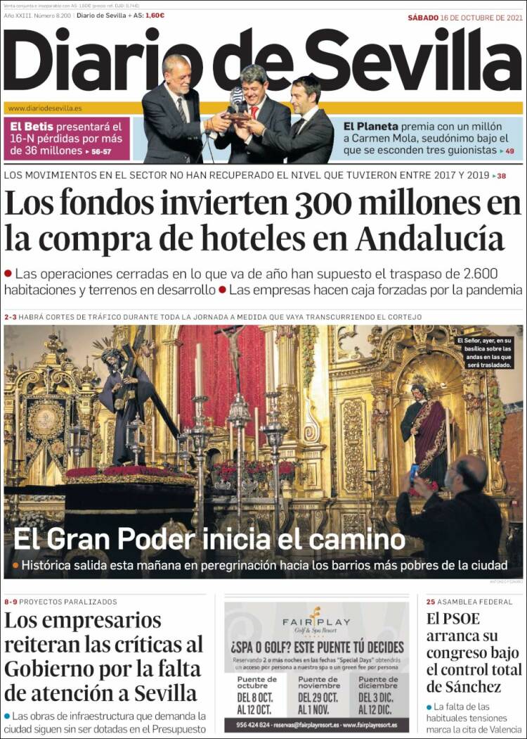 Portada de Diario de Sevilla (España)