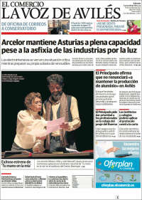 Portada de El Comercio - Avilés (España)