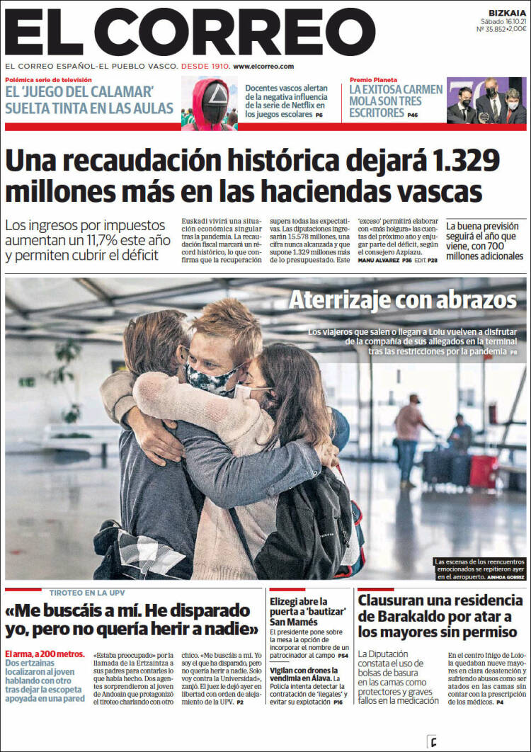 Portada de El Correo (España)