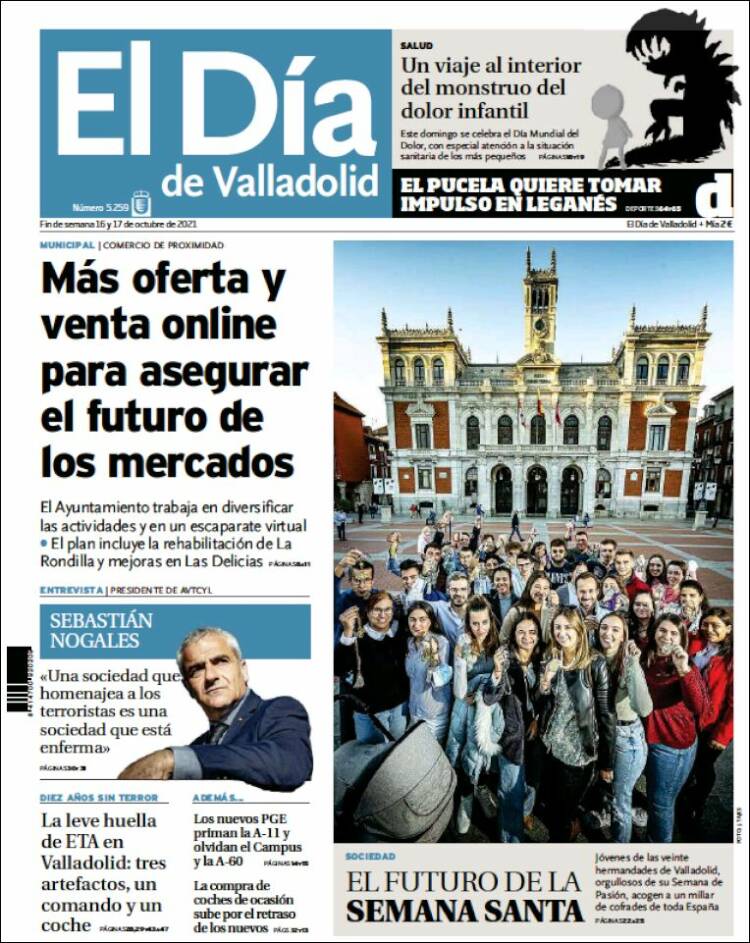 Portada de El Día de Valladolid (España)