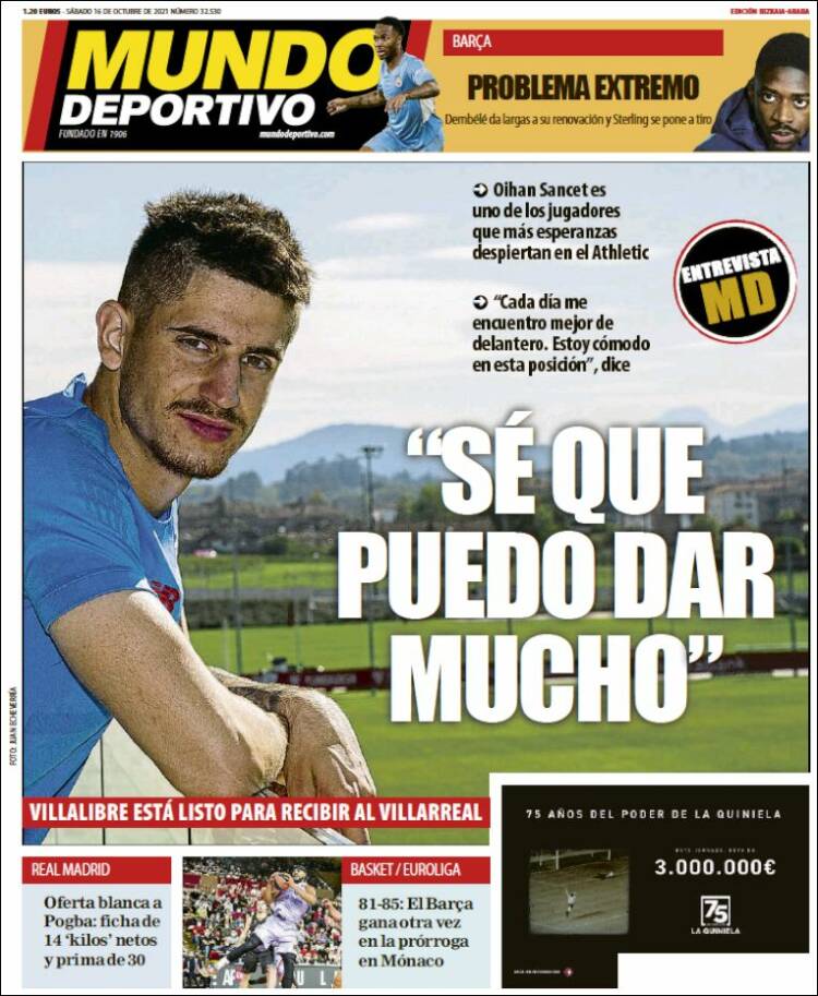 Portada de Mundo Deportivo Bizkaia (España)