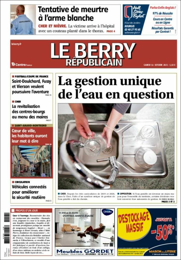 Portada de Berry Republicain (Francia)