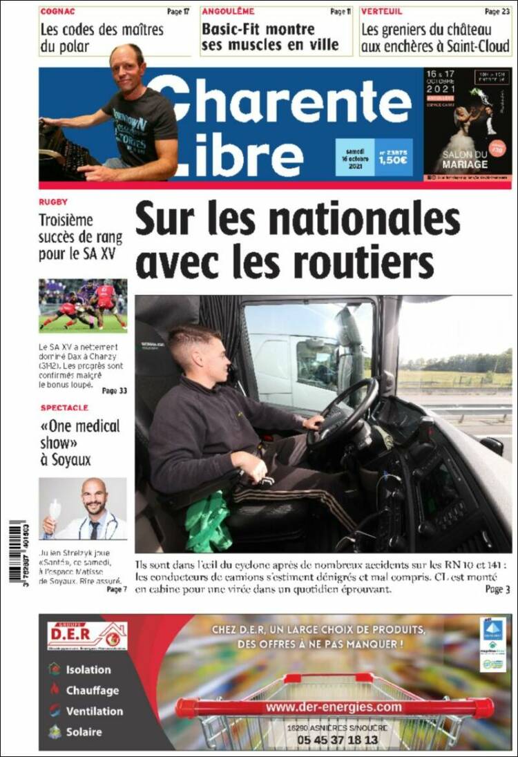Portada de Charente Libre (Francia)