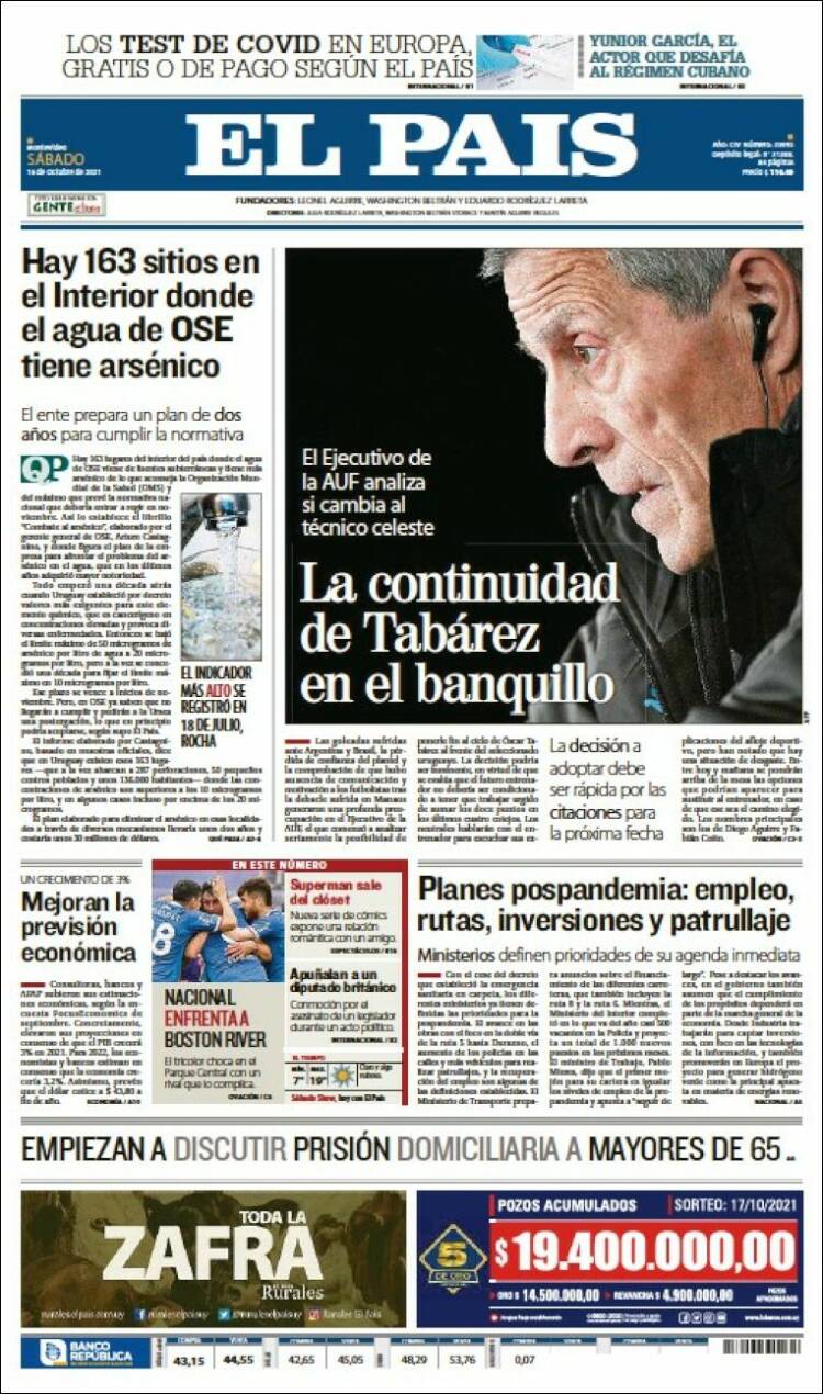 Portada de El País (Uruguay)